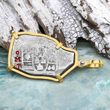 1715 Fleet Shipwreck Golden Age of Piracy Spanish 4 Reale Piece of 8 14K Gold Pendant