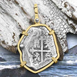 1715 Fleet Shipwreck Golden Age of Piracy Spanish 4 Reale Piece of 8 14K Gold Pendant