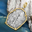 1715 Fleet Shipwreck Golden Age of Piracy Spanish 8 Reale Piece of 8 14K Gold Pendant