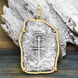 1715 Fleet Shipwreck Golden Age of Piracy Spanish 8 Reale Piece of 8 14K Gold Pendant