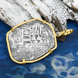 1715 Fleet Shipwreck Golden Age of Piracy Spanish 8 Reale Piece of 8 14K Gold Pendant