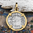 Templar Knights Era Antioch Crusader Medieval Silver Denier - Helmet Head - Coin of the Crusades 14K Gold Pendant