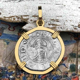 Templar Knights Era Antioch Crusader Medieval Silver Denier - Helmet Head - Coin of the Crusades 14K Gold Pendant