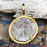 Templar Knights Era Antioch Crusader Medieval Silver Denier - Helmet Head - Coin of the Crusades 14K Gold Pendant