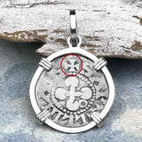 Templar Knights Era French Healing Angel Silver Denier Sterling Silver Pendant