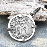 Templar Knights Era French Healing Angel Silver Denier Sterling Silver Pendant