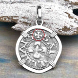 Templar Knights Era French Healing Angel Silver Denier Sterling Silver Pendant