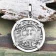 Templar Knights Era French Healing Angel Silver Denier Sterling Silver Pendant