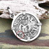 Templar Knights Era French Healing Angel Silver Denier Sterling Silver Pendant