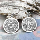 Templar Knights Era French Healing Angel Silver Denier Sterling Silver Earrings