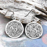 Templar Knights Era French Healing Angel Silver Denier Sterling Silver Earrings