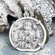 Venetian Jesus Christ Glory, Devotion and Courage Silver 1390 Grosso Coin Sterling Silver Pendant
