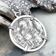 Venetian Jesus Christ Glory, Devotion and Courage Silver 1390 Grosso Coin Sterling Silver Pendant