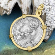 Venetian Jesus Christ Glory, Devotion & Courage Silver 1390 Grosso Coin 14K Gold Pendant