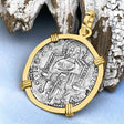 Venetian Jesus Christ Glory, Devotion & Courage Silver 1390 Grosso Coin 14K Gold Pendant