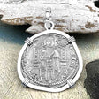 Venetian Jesus Christ Glory, Devotion & Courage Silver 1390 Grosso Coin 14K White Gold Pendant