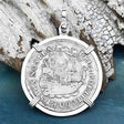Dutch East India Company 1744 Silver 6 Stuiver Ship Shilling "God is our Refuge and Strength" Sterling Silver Pendant