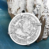 Dutch East India Company 1744 Silver 6 Stuiver Ship Shilling "God is our Refuge and Strength" Sterling Silver Pendant