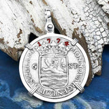Dutch East India Company 1774 Silver 6 Stuiver Ship Shilling "I Struggle and Survive" Sterling Silver Pendant