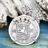 Dutch East India Company 1791 Silver 6 Stuiver Ship Shilling "I Struggle and Survive" Sterling Silver Pendant