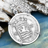 Dutch East India Company 1791 Silver 6 Stuiver Ship Shilling "I Struggle and Survive" Sterling Silver Pendant