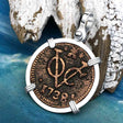 VOC - Dutch East India Company Shipwreck - I Struggle and Survive - 1738 1 Duit Sterling Silver Pendant