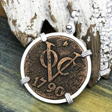 VOC - Dutch East India Company Shipwreck 1790 LARGE 2 Duit Sterling Silver Pendant