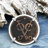 VOC - Dutch East India Company Shipwreck 1790 LARGE 2 Duit Sterling Silver Pendant