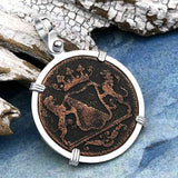 VOC - Dutch East India Company Shipwreck 1790 LARGE 2 Duit Sterling Silver Pendant