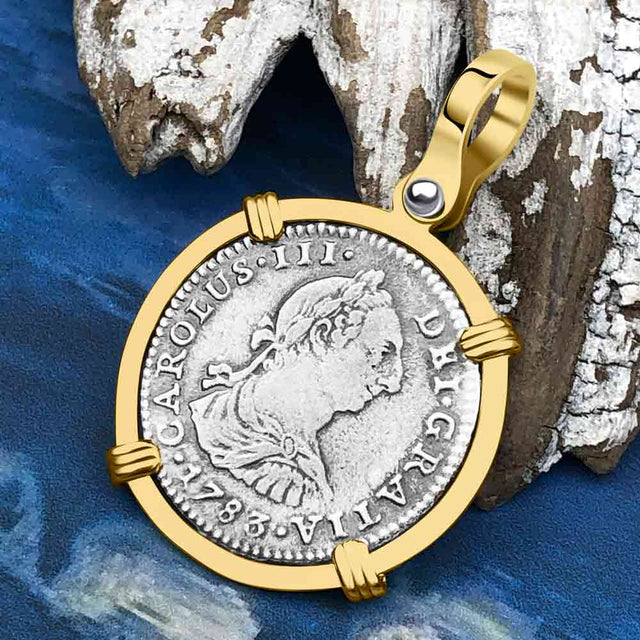 El Cazador Shipwreck 1783 1 Reale Piece of 8 14K Gold Pendant