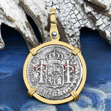 El Cazador Shipwreck 1783 1 Reale Piece of 8 14K Gold Pendant