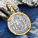 El Cazador Shipwreck 1783 1 Reale Piece of 8 14K Gold Pendant