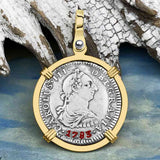 El Cazador Shipwreck 1783 1 Reale Piece of 8 14K Gold Pendant