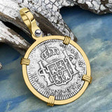 El Cazador Shipwreck 1783 1 Reale Piece of 8 14K Gold Pendant