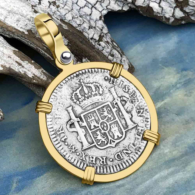El Cazador Shipwreck 1783 1 Reale Piece of 8 14K Gold Pendant