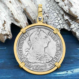 El Cazador Shipwreck 1783 2 Reale Piece of 8 14K Gold Pendant