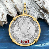 El Cazador Shipwreck 1783 2 Reale Piece of 8 14K Gold Pendant