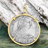 RARE Grade 1 Plus El Cazador Shipwreck 1783 8 Reale "Piece of 8" 14K Gold Treasure Coin Pendant