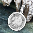 El Cazador Shipwreck 1783 1/2 Reale Piece of 8 14K White Gold Pendant