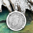 El Cazador Shipwreck 1783 1 Reale Piece of 8 14K White Gold Pendant