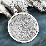El Cazador Shipwreck 1741 RARE Pillar Dollar 2 Reale Piece of 8 terling Silver Pendant