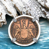 Admiral Gardner Shipwreck Ten Cash Coin Grade 1+ Sterling Silver Pendant