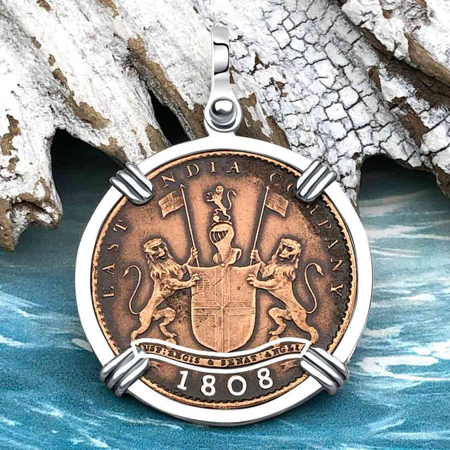Admiral Gardner Shipwreck Ten Cash Coin Grade 1+ Sterling Silver Pendant