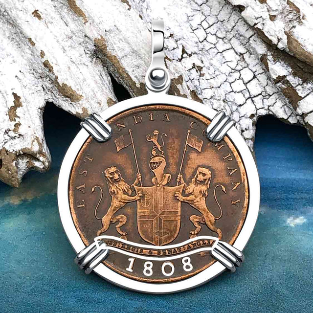 Admiral Gardner Shipwreck Ten Cash Coin Grade 1+ Sterling Silver Pendant