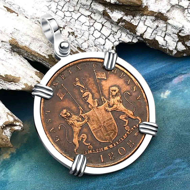 Admiral Gardner Shipwreck Ten Cash Coin Grade 1+ Sterling Silver Pendant