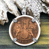 Admiral Gardner Shipwreck Ten Cash Coin Grade 1+ Sterling Silver Pendant