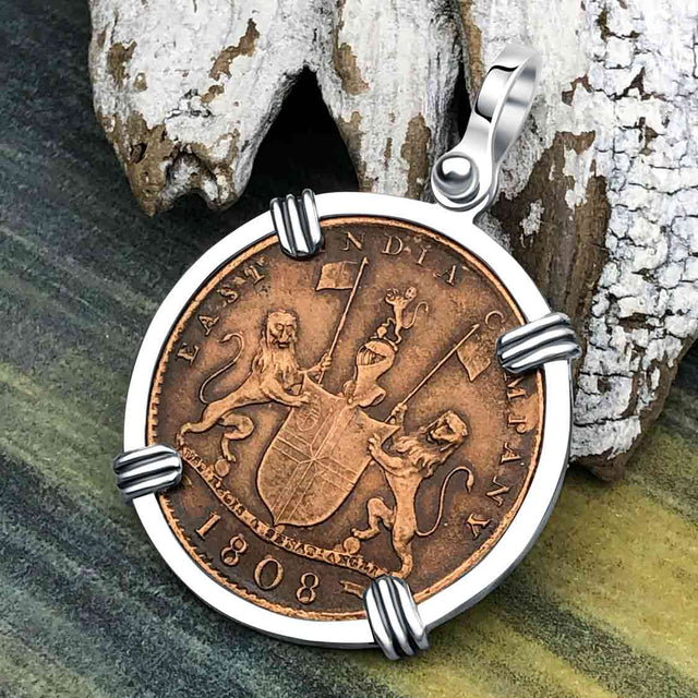 Admiral Gardner Shipwreck Ten Cash Coin Grade 1+ Sterling Silver Pendant