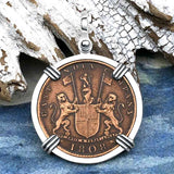 Admiral Gardner Shipwreck Ten Cash Coin Grade 1+ Sterling Silver Pendant