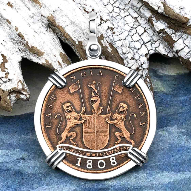 Admiral Gardner Shipwreck Ten Cash Coin Grade 1+ Sterling Silver Pendant