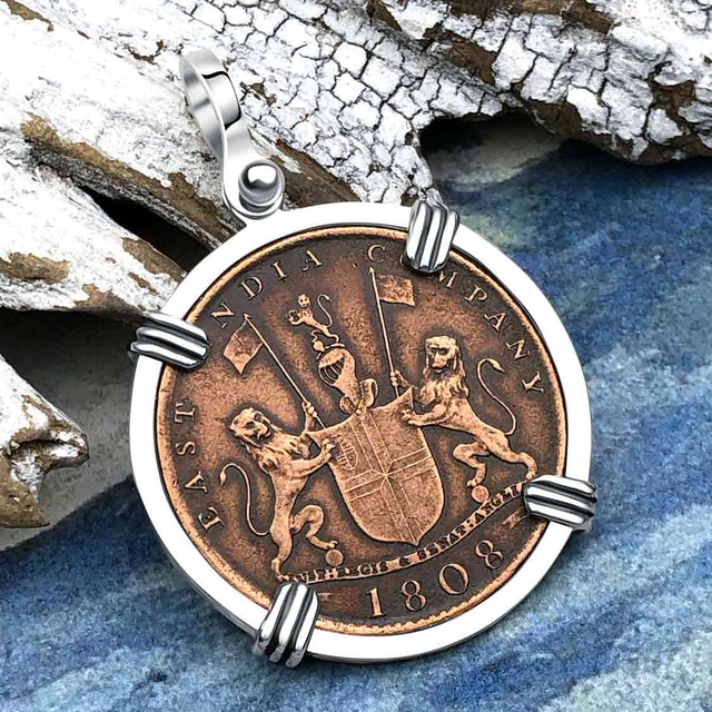 Admiral Gardner Shipwreck Ten Cash Coin Grade 1+ Sterling Silver Pendant